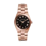 Michael Kors Channing Black Dial Rose Gold Steel Strap Watch For Women - MK5937