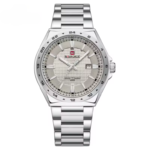 Naviforce NF 9266 Textured Dial Watch Silver