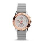 Fossil Chronograph Modern Pursuit Gray Silicone Strap Watch 39mm ES4042